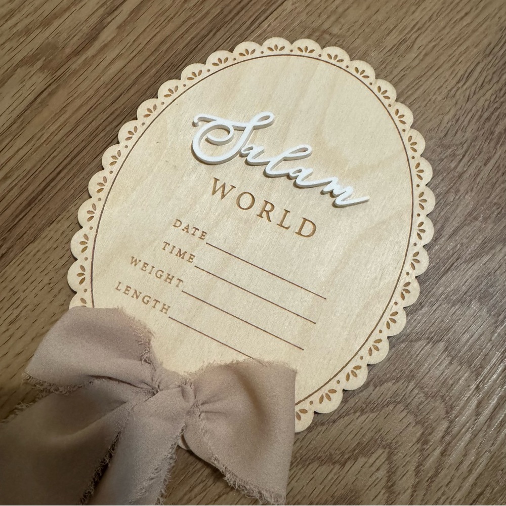Birth announcement board,  New,  Salam World